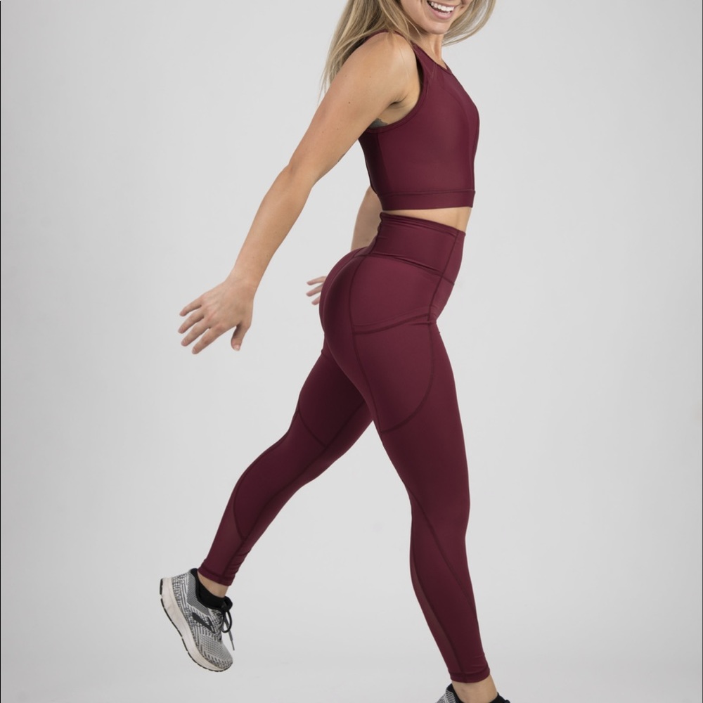 P’tula Crystal Legging - 25 inch, Port Wine Red, M